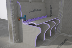 Découvrez le Jackoboard S-kit de Jackon Insulation, le siège pour salle de bain à carreler ou faïencer.